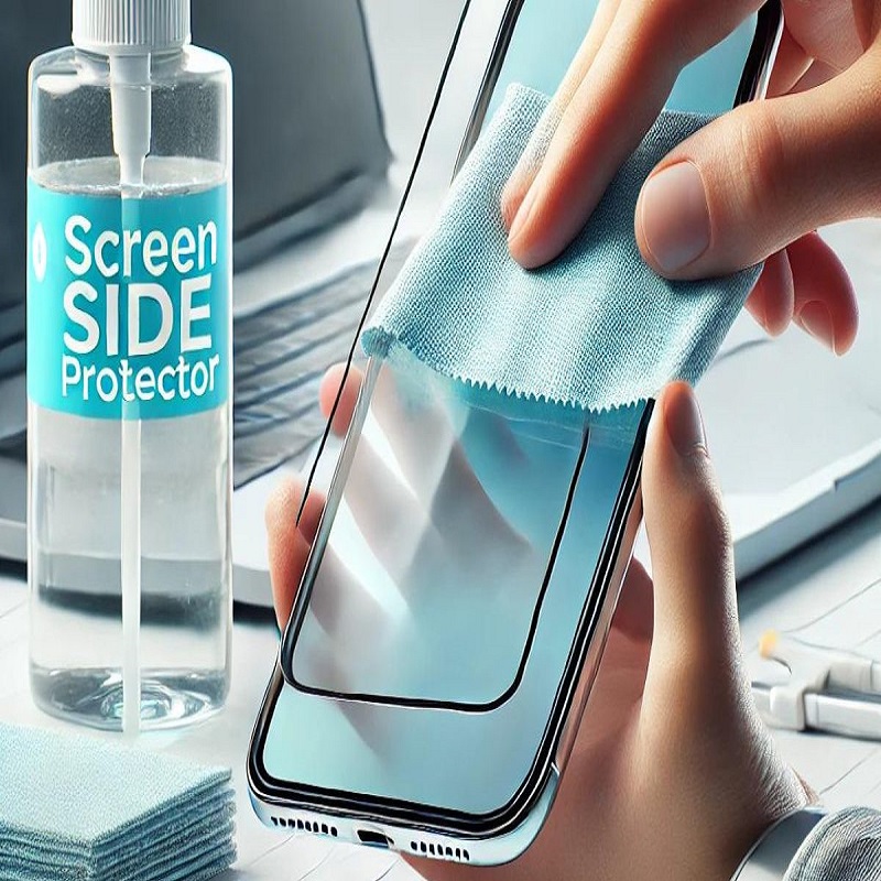 how to clean the sticky side of a screen protector